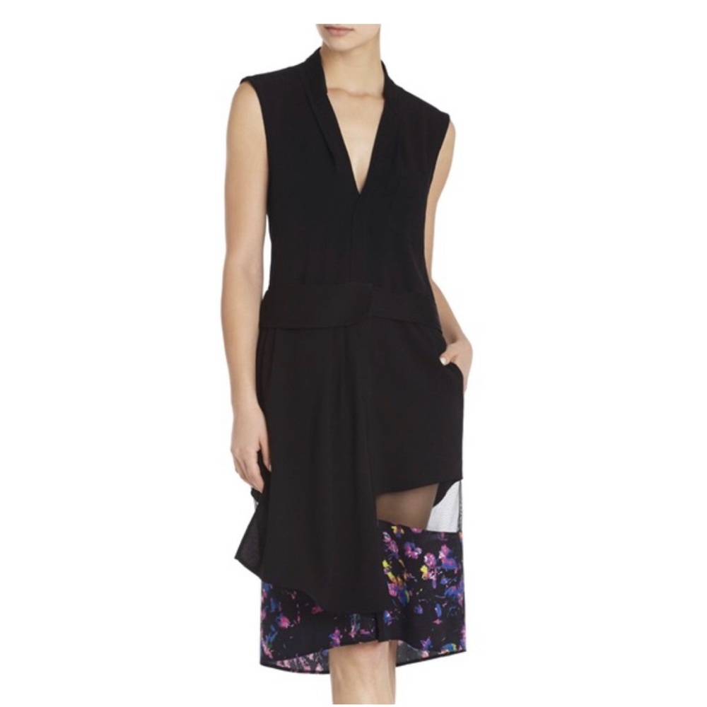 Runway BCBGMaxAzria asymmetrical black dress